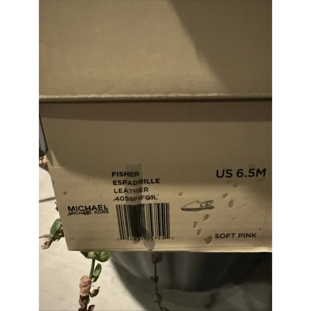 NIB Michael Kors Fisher Women's Espadrille Leather Size 6.5M Soft Pink‎